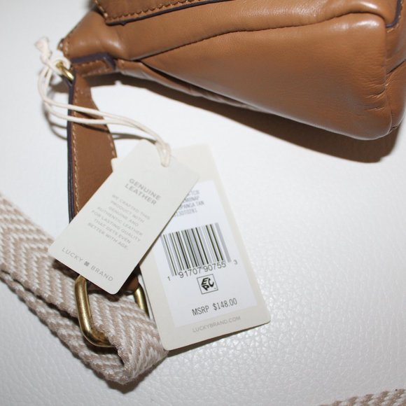 NWT LUCKY BRAND KODA LEATHER CROSSBODY BAG PURSE TOPANGA TAN LEATHER $148 - Picture 7 of 7
